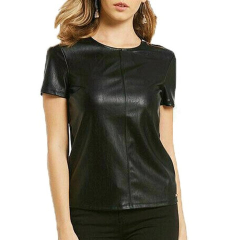 Stylish Leather Shirts For Women With Shoulder Zip Closer